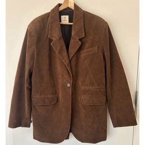 Free People WE THE FREE Brown Bear Vegan Faux Suede Blazer Jacket Medium
